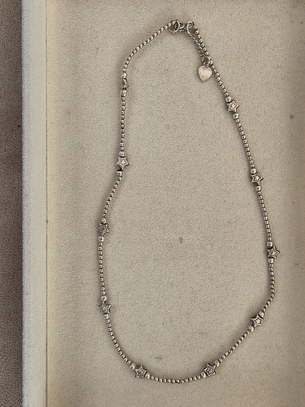 925 Sterling Silver Star Station Adjustable Necklace • 14.5–16" • 6.38g